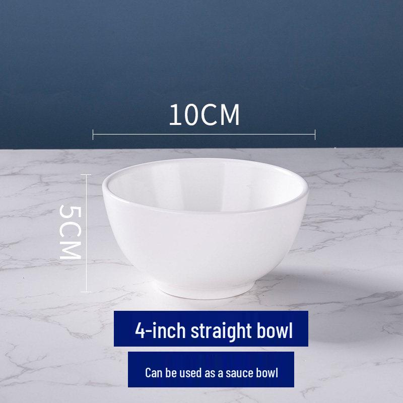 Thickened Ceramic Bowls for Rice, Breakfast, Soup, Noodles - Pure White