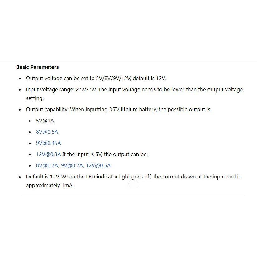 Міні-модуль підвищувального перетворювача DC-DC від 3,7 В до 12 В, підтримує вихід 5 В/8 В/9 В/12 В, підсилення літієвої батареї