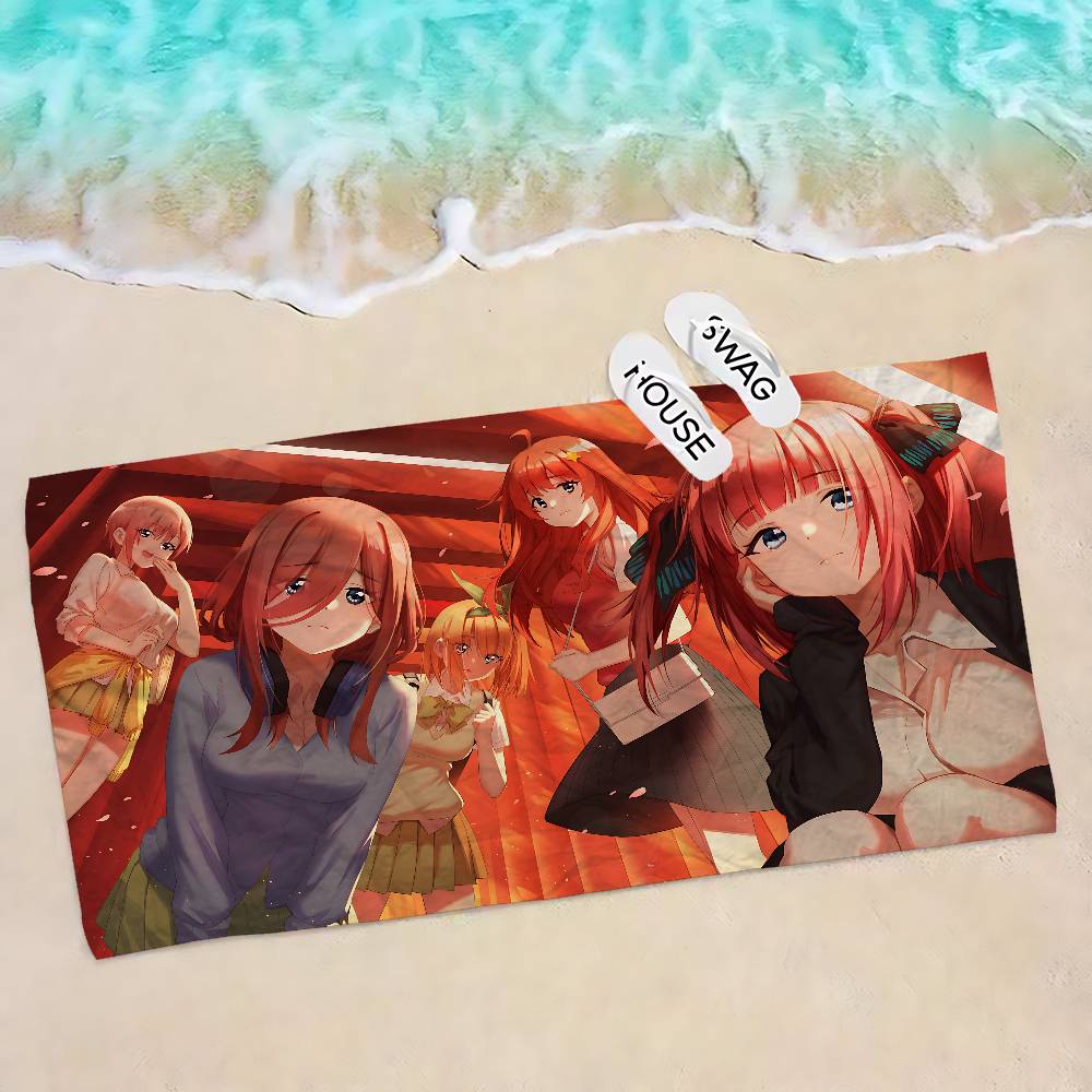 Anime The Q-Quintessential Q-Quintuplets Beach Towel Colorful Bath For Girl Microfiber Quick Dry Sand Free Beach Spa Gym Pool
