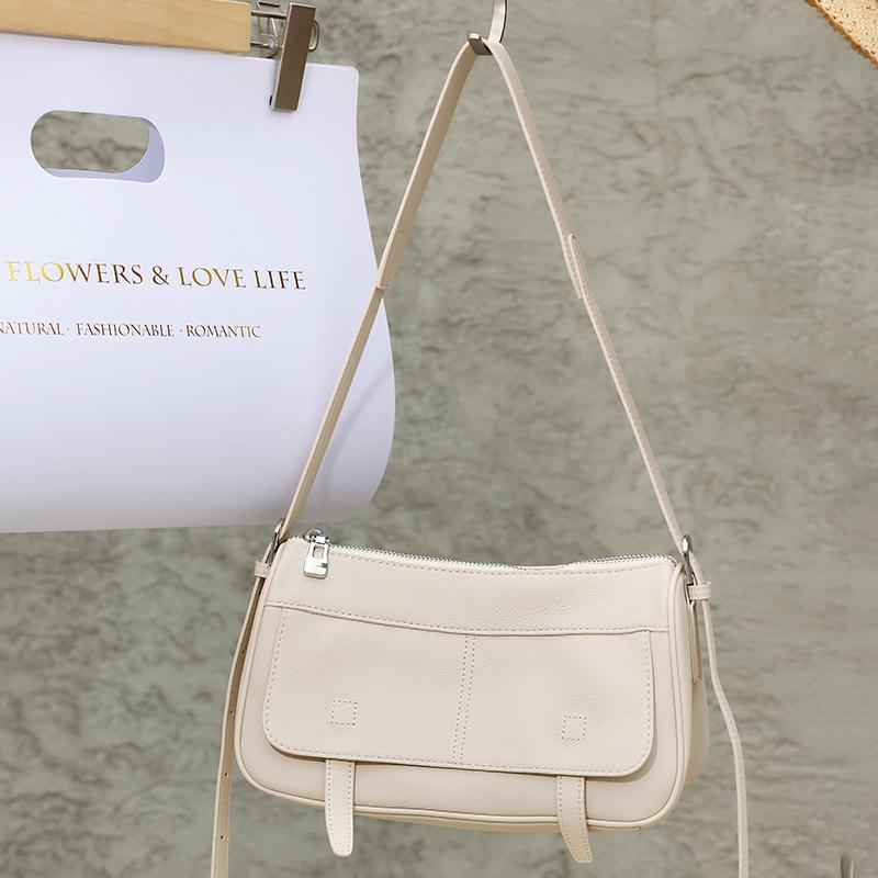 2026 New Women's Genuine Leather Underarm Bag Vintage Soft Cowhide Hobo Shoulder Bag Casual Crossbody Handbag for Daily