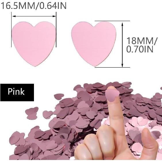 60g Love Heart Table Confetti 15mm Party Glitter Sequ Plastic Confetti Sprinkles Decorations for Wedding Festival Birthday (AX/Pink)