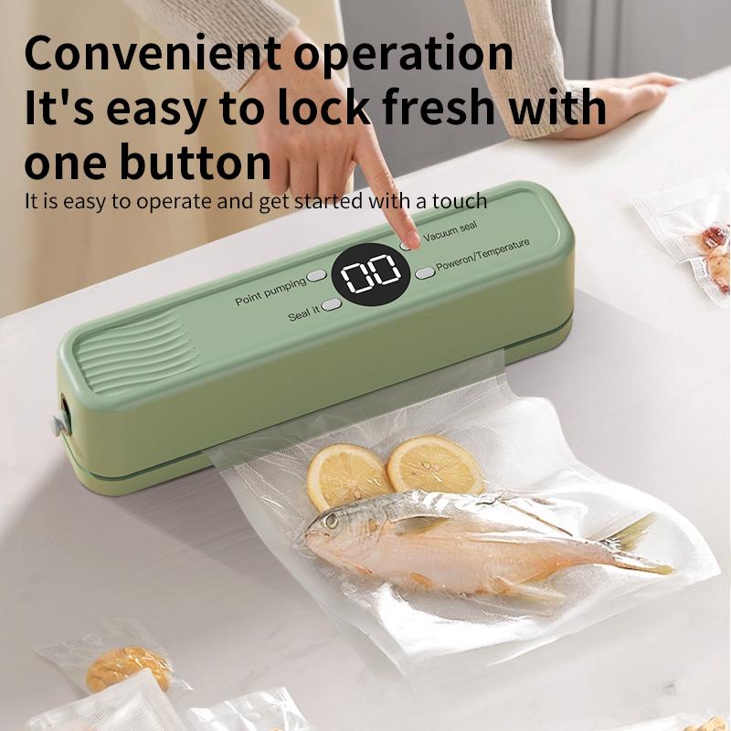 Wireless Vacuum Sealer Machine - 60KPA Powerful Suction, Portable Food Saver with 3 Temperature Levels,External Pumping Function