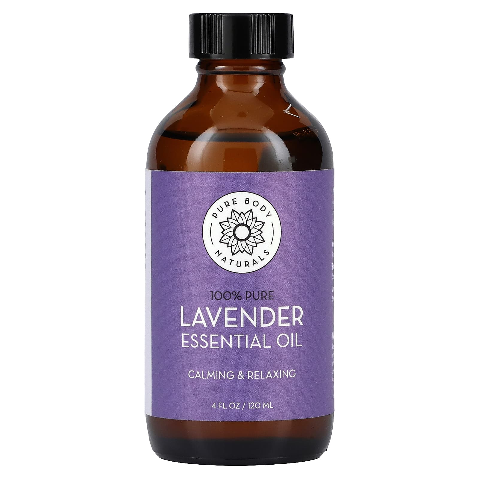 

Pure Body Naturals, 100% чистое эфирное масло, лаванда, 4 жидких унции (120 мл)