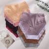 1pcs Women's High Waisted Plus Size Lace Spliced Cotton Underwear, Full Coverage Fashionable, Breathable, Soft and Comfortable Women's Underwear