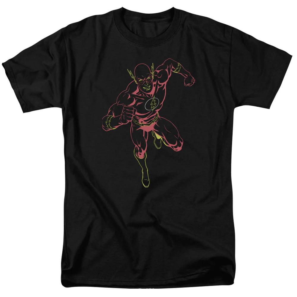 

Justice League Of America Neon Flash Mens T Shirt Black 4XL