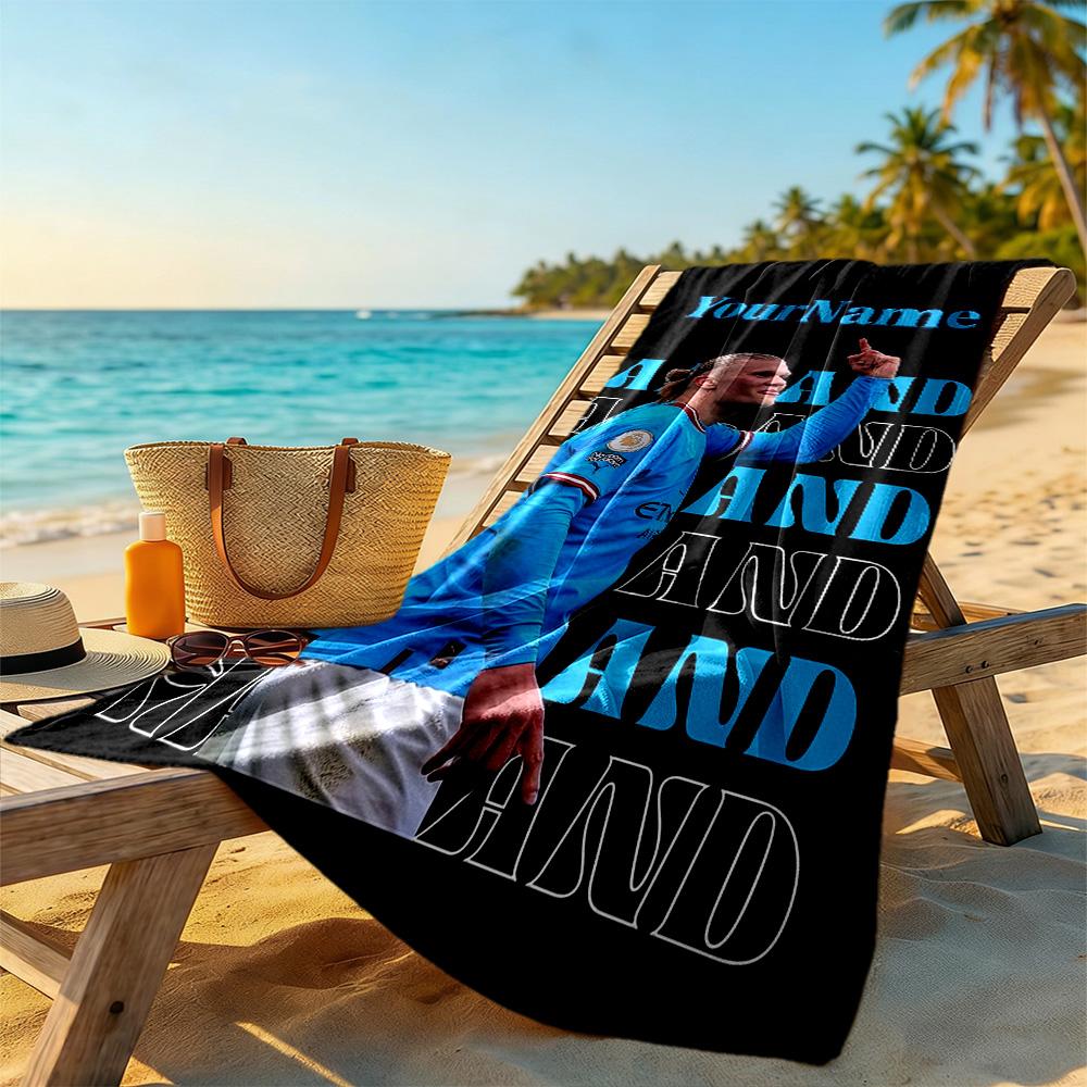 Haaland Customize Your Name Beach Towel Quick-Dry Soft Microfiber
