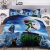 NEU Green Monster Stole Christmas Komfort Bettwäscheset Bettwäscheset Grinch Bettbezug-Set King Queen Größe Für Jungen Mädchen Geschenke