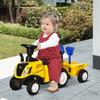 Ride-On Tractor with Trailer, Horn, Sand Toys, from 1 Year, Plastic+Metal, Yellow, 91 X 29 X 44cm