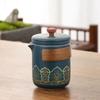 Portable Travel Tea Set Small Set Outdoor Ceramic One Pot Three Cups Portable Cover Bowl with Tea Infuser Tumbler