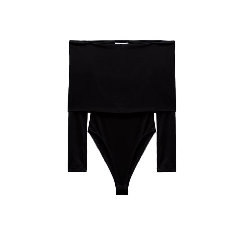 

Осенняя женская одежда Европейский и американский стиль Свободный Сборки С открытыми плечами С открытыми плечами Длинные рукава Комбинезон из смесового нейлона 3905159 Black L