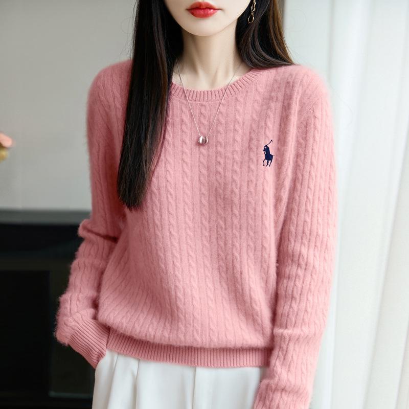Women's Slim-Fit Wool Cable Knit Sweater - Autumn/Winter Collection