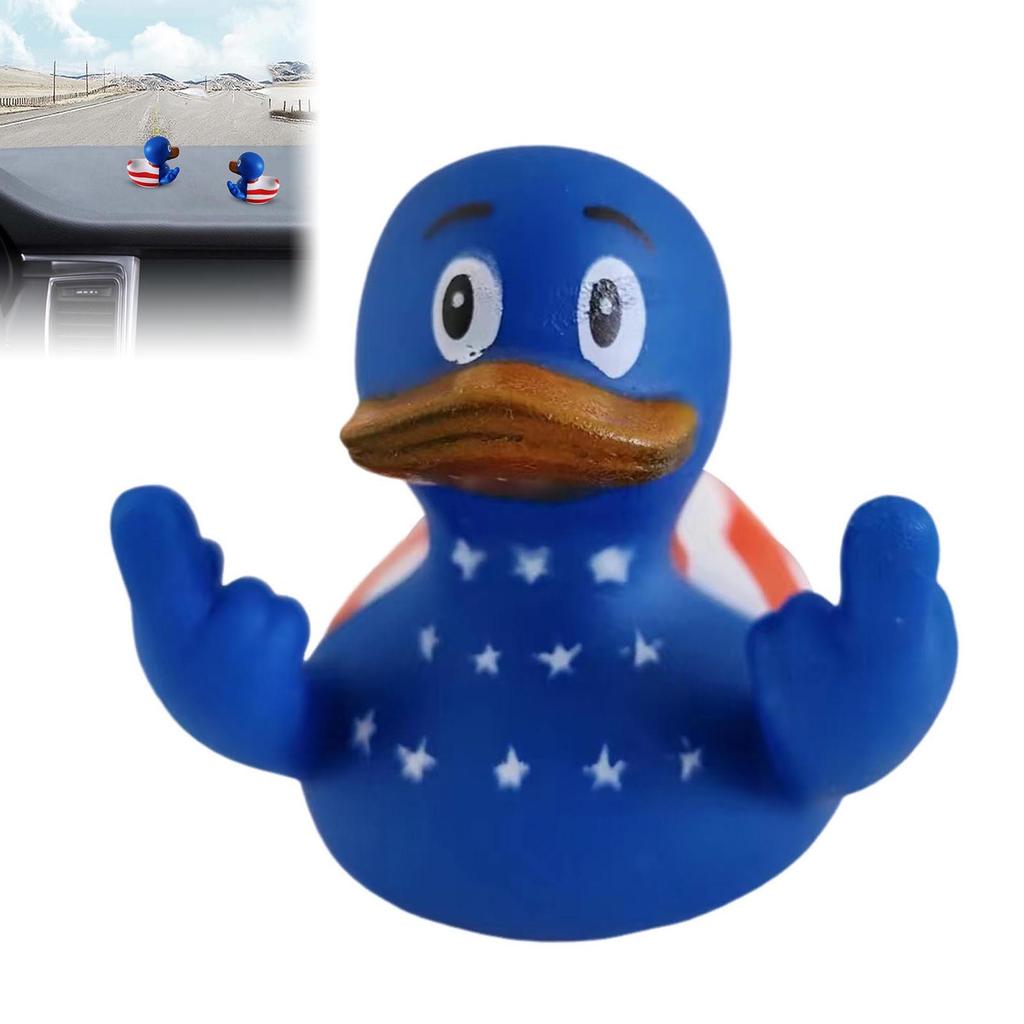 Middle Finger Duck Car Decoration Funny Novelty Ornament For Dashboard Prank Gift Cute Duck Figure