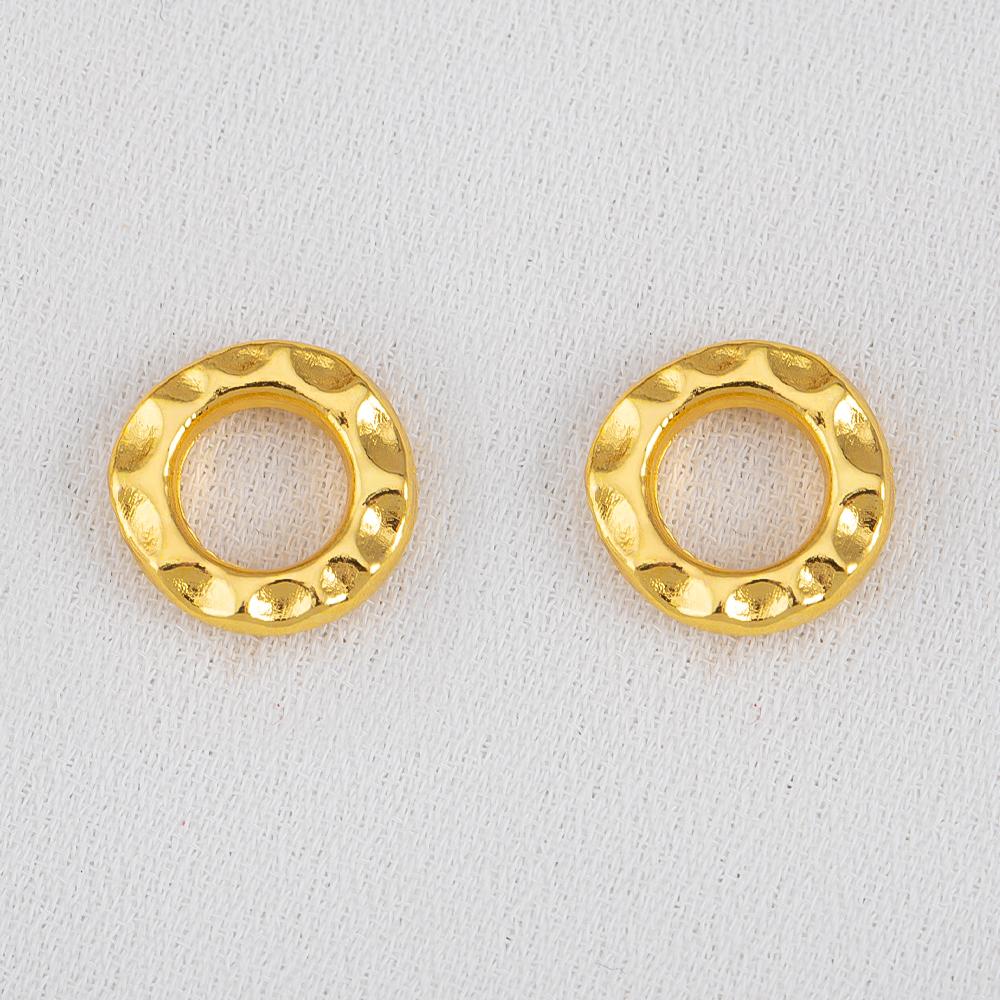 5Pcs 50Pcs 18k Gold Color Plated Big Hole Embossed Round Spacer Beads Cap for Jewelry Making Bracelet Necklace DIY Accessories