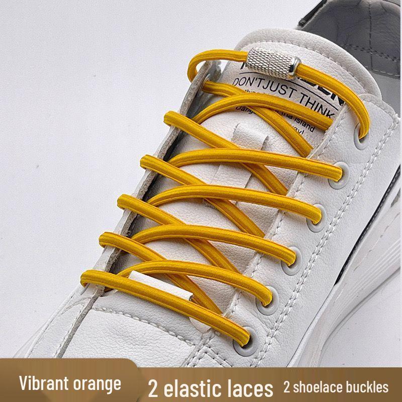 Șireturi Rotunde Fără Nod pentru Pantofi de Skate Bărbați, Negru & Alb, Sistem de Fixare Sportiv Elastic.