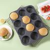 12-Cavity Silicone Hamburger Bun Baking Mold
