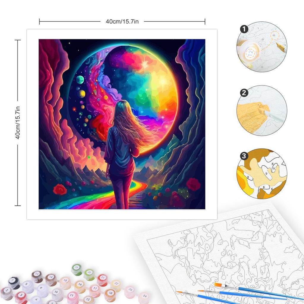 Frame Painting By Numbers For Adults Kits Colorful Picture By Numbers Girl Diy Crafts For Home Decors 40x40