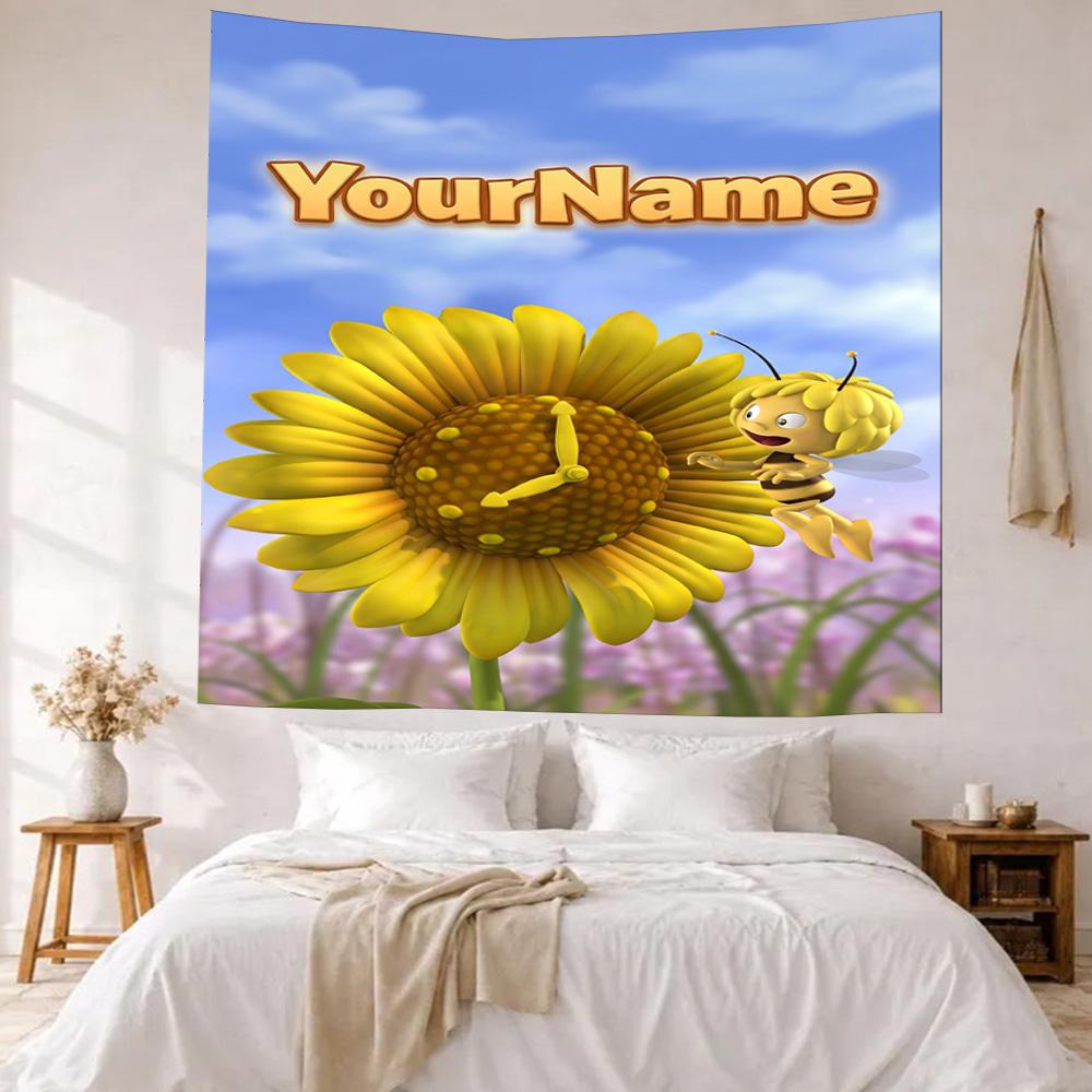 Biene Maja Custom Your Name Wall Decor Tapestry Art For Pet Memorial Birthdaywedding Party Backdrop Family Gift