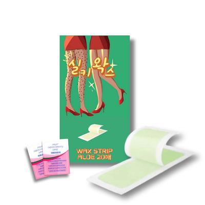 Silky Wax Hair Removal Pad, Aloe Wax Strips, 20 Sheets, 1 Piece