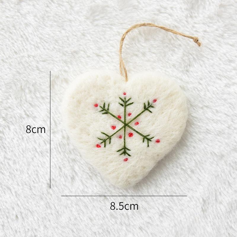 1pc Christmas Decoration Wool Felt Snowflake Mini Christmas Tree Pendant Christmas Ornament