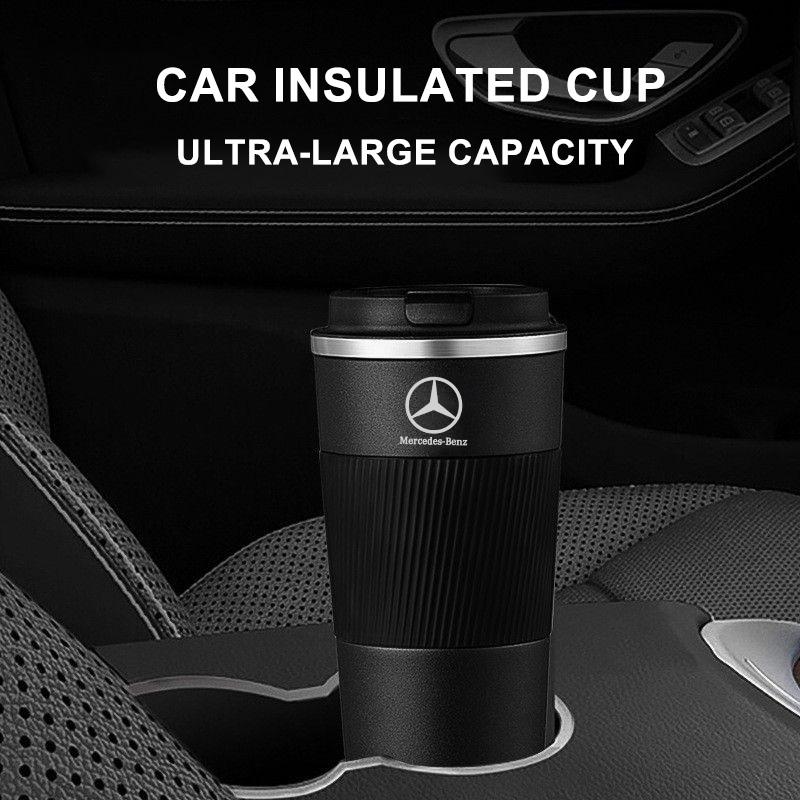 Autocollant de Voiture 500ml Gobelet à Café en Acier Inoxydable Tasse Thermos Tasse Thermique Portable de Voyage Pour Mercedes Benz Classe B/C/E/S Classe A