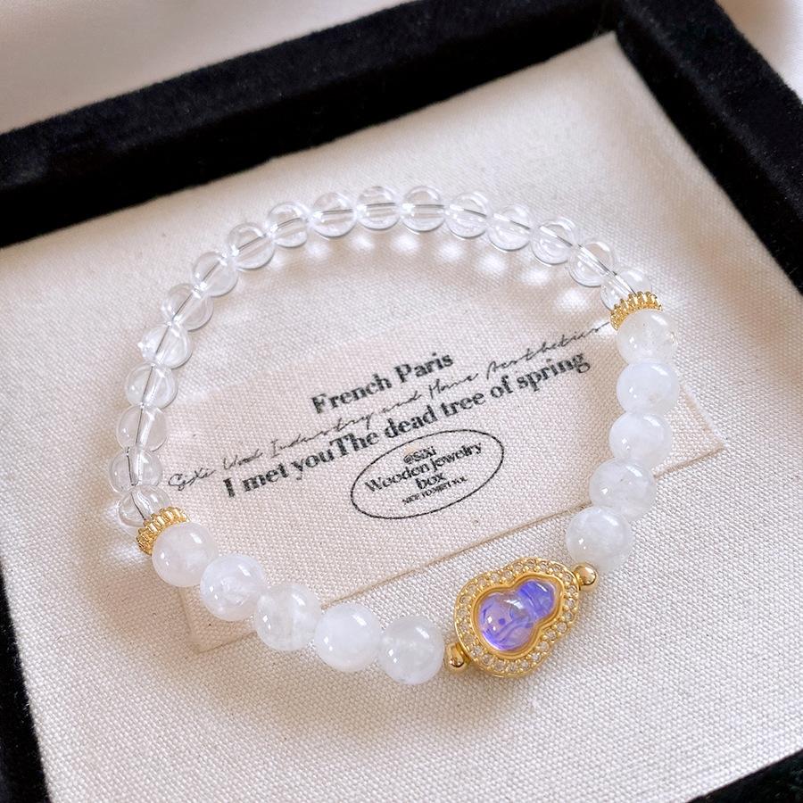 White Marble Optimized Crystal Gourd Beaded Bracelet Fashionable Light Luxury New Chinese Bracelet Versatile Niche Temperament Jewelry