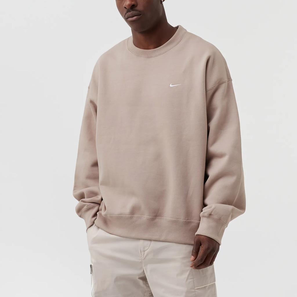 Nike Logo Print Crew Neck Pullover Long Sleeve Sweatshirt Men Sweatshirt Malt CV0554-245