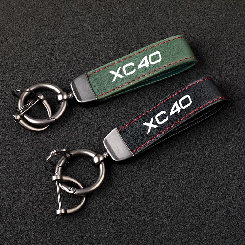 Pelle premium Stampa ultra-chiara Portachiavi con pendente in metallo Per accessori Volvo XC40