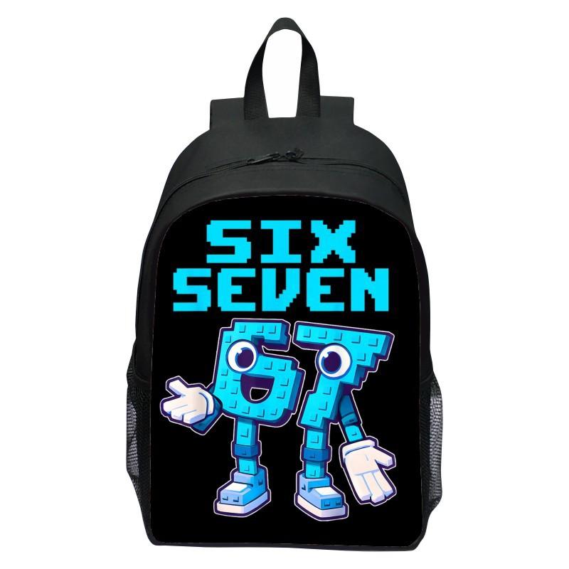 New Printed 67six Seven Backpack for Elementary School Students, Casual Cartoon Lightweight Backpack for 12th Grade
