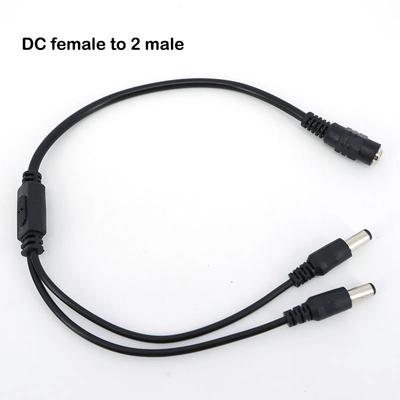 40cm DC 12v 1 Female To 2 Male Splitter 2 Way Plug Connector Cable 5.5mm*2.1mm DC Power  Supply Jack Adapter
