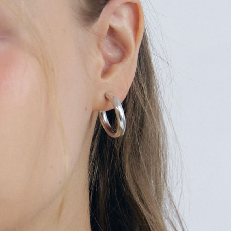 NUOY (925 Silber) Silberne Creolen