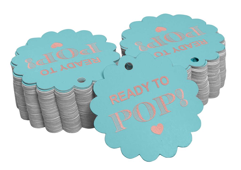Inkdotpot Ready To Pop Baby Shower Bottle Tag Real Gold Foil Favor Hang Tags Pack Of
