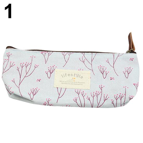 Flower Floral Pencil Pen Case Cosmetic Makeup Tool Bag Storage Pouch Purse