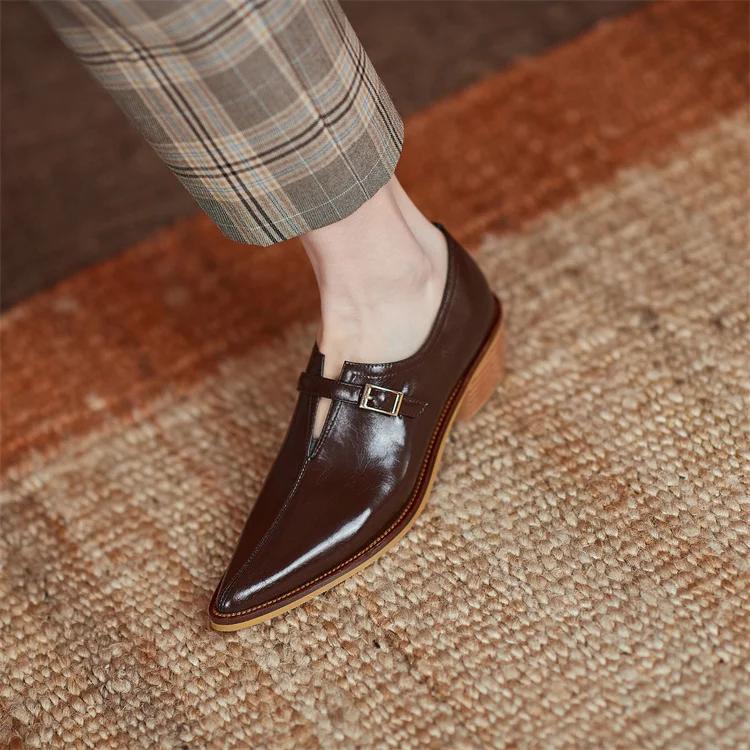 Fashion 2024 New Spring Women Shoes Pumps Pointed Toe Chunky Heel Comfortable All-match Casual Shoes Retro Med Heel