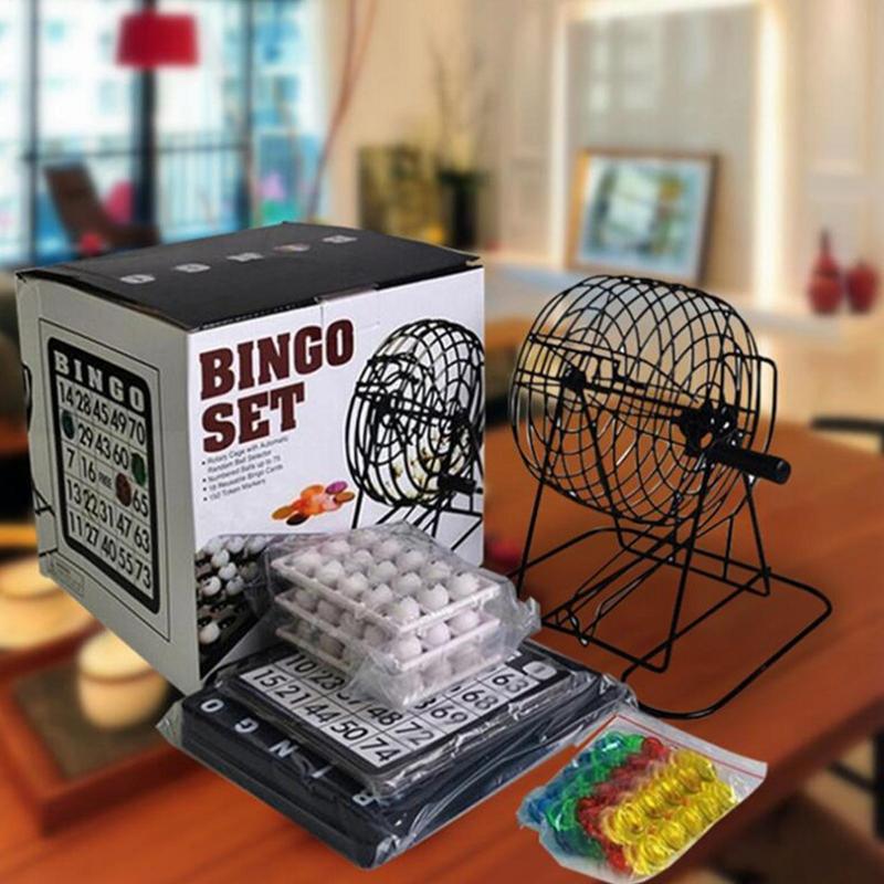 

1 Set Bingo Lottery Machine Deluxe Lottery Ball Machine Game With Number Cards 75 Pieces Balls For Party Home Pub Entertainment CN