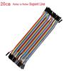 2.54mm 40P DuPont Wire Connector Set: Female-Female, Male-Female, Male-Male, 10/20/30cm, Multicolor