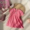 Cute Printed Short Sleeve Dress For Girls Stylish Princess Summer Cotton Casual Party Wear Children Clothing
