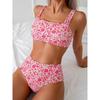 Sexy Floral Print Female Swimsuits Women Bikini 2026 Swimwear High Waisted Bikinis Sets Two Pieces Bandeau Bathing Suit Beahwear