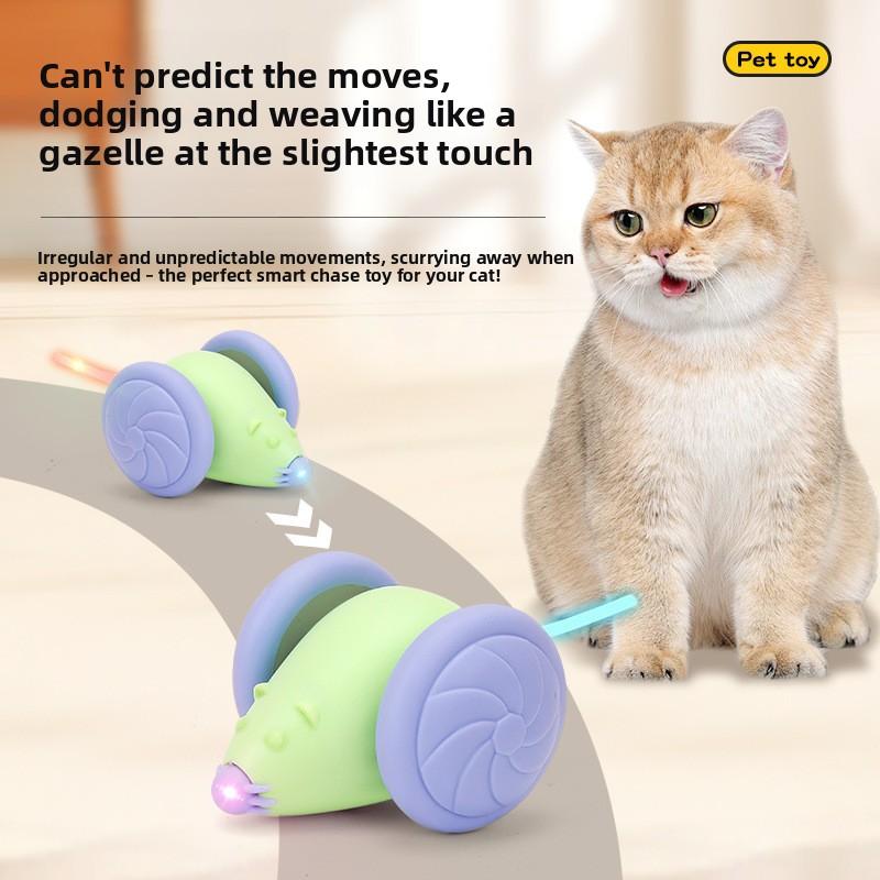 Katzenspielzeug zur Selbstunterhaltung und gegen Langeweile, Elektrisches Maus-Laufauto, Automatischer Katzen-Reizstab, Laser-Kätzchen-Energieverbrauchswunder