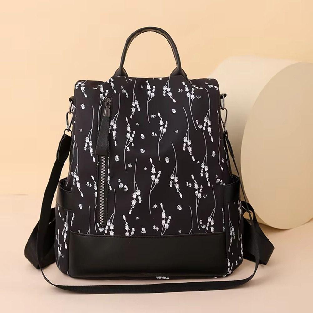 1Pcs Durable Oxford Cloth Women's Backpack Sweet Printed Outdoor Casual Backpack Large Capacity Multi-use Single Shoulder Bag