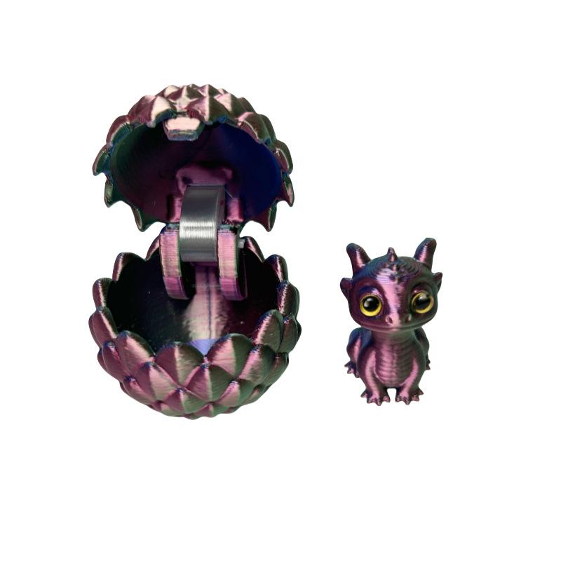 New 3D Printing Flip Cover Cute Little Dragon+Dragon Egg Set Simulation Dragon Egg Toy Model Desktop Ornament Kids Birthday Gift