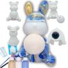 Rabbit Piggy Bank Drawing Craft Polling Art At Animal Indirect Making Blue Lamp, Kit, Kit, Handmade, Home, Lamp, Lighting, Kids, Toy, Boys, Girls,
