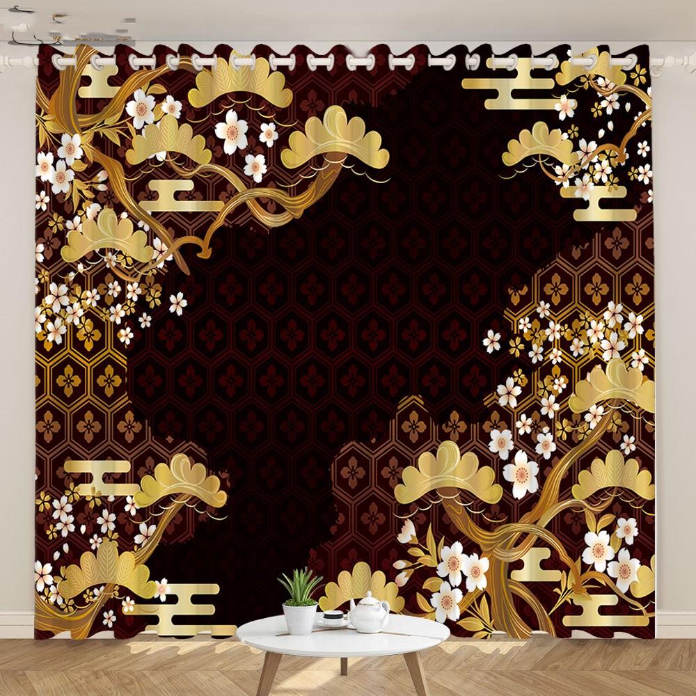 2Panels Custom Crane Curtain New Chinese Living Room Japanese Curtain Restaurant Curtain Japanese Geisha Curtain cortinas