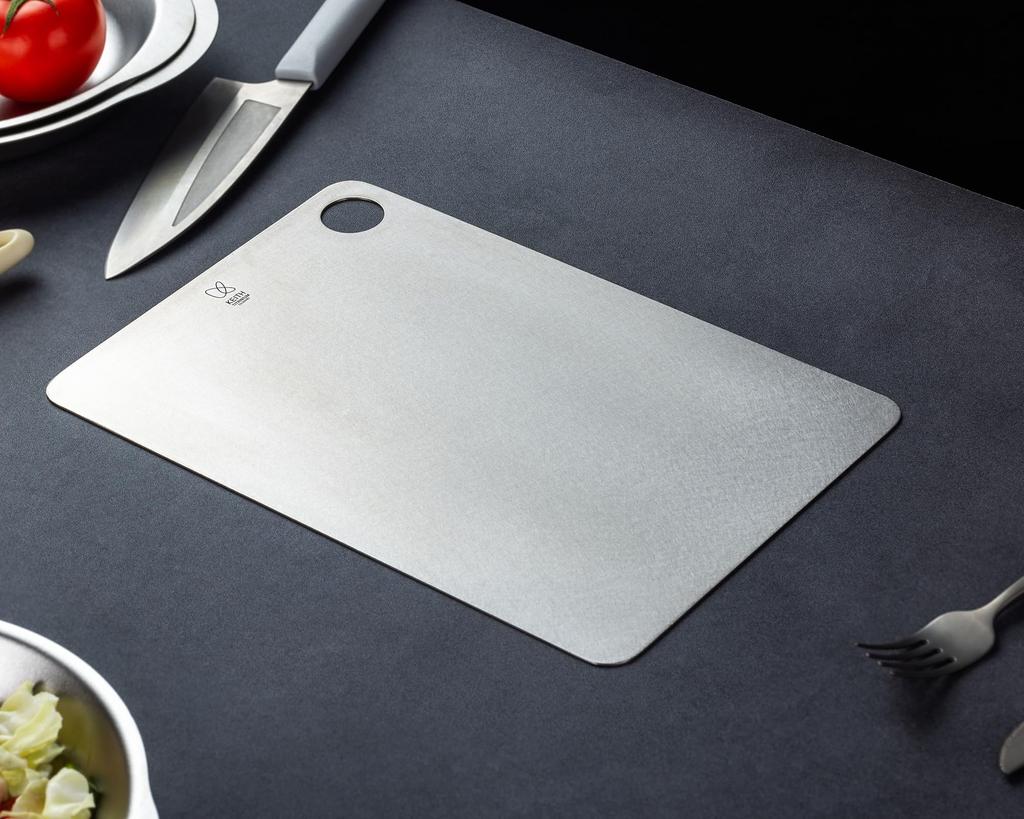 KEITH Pure Titanium Cutting for and as a Cutting Dishwasher Ideal for Outdoor and Everyday Use Board, Ultra-lightweight, Antibacterial,