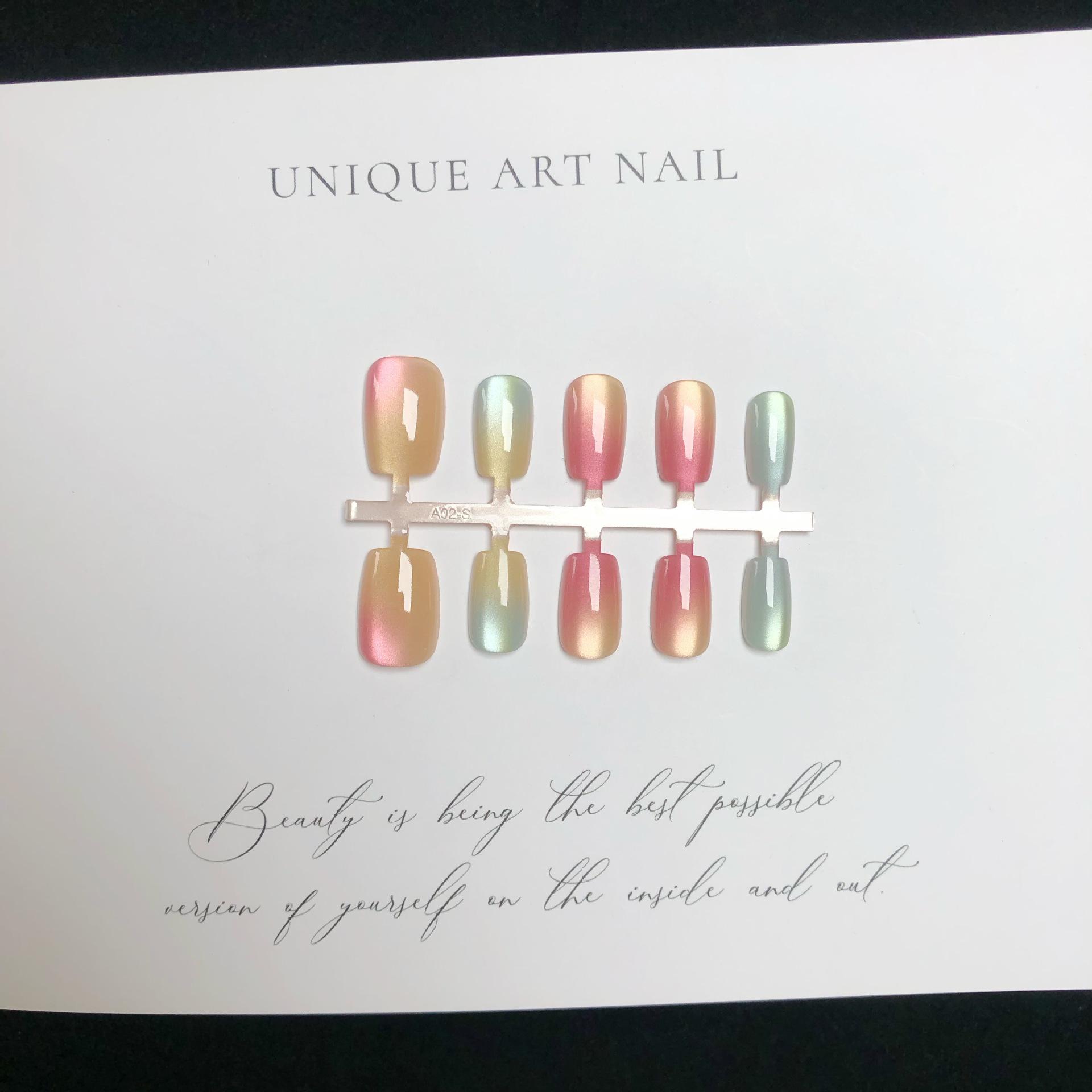 

Летний конфетный кошачий глаз - Накладные ногти цвета макарон [Набор из 30 штук]