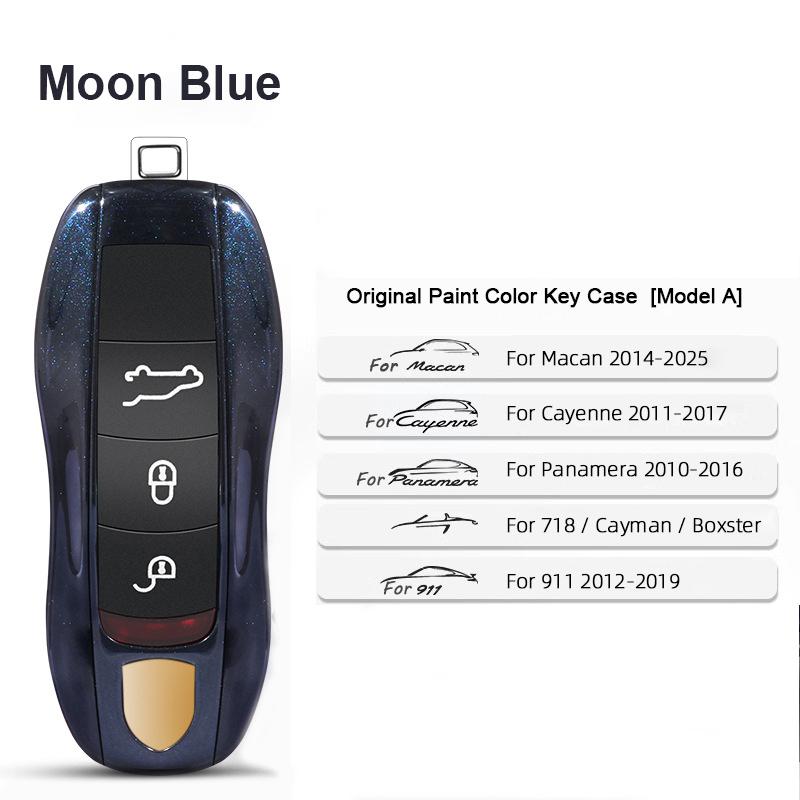 

For Porsche Cayenne Mancan Panamera 911 718 Boxster Cayman Taycan 2010-2024 Car Key Paint Case Bordeaux Red Shell Replacement