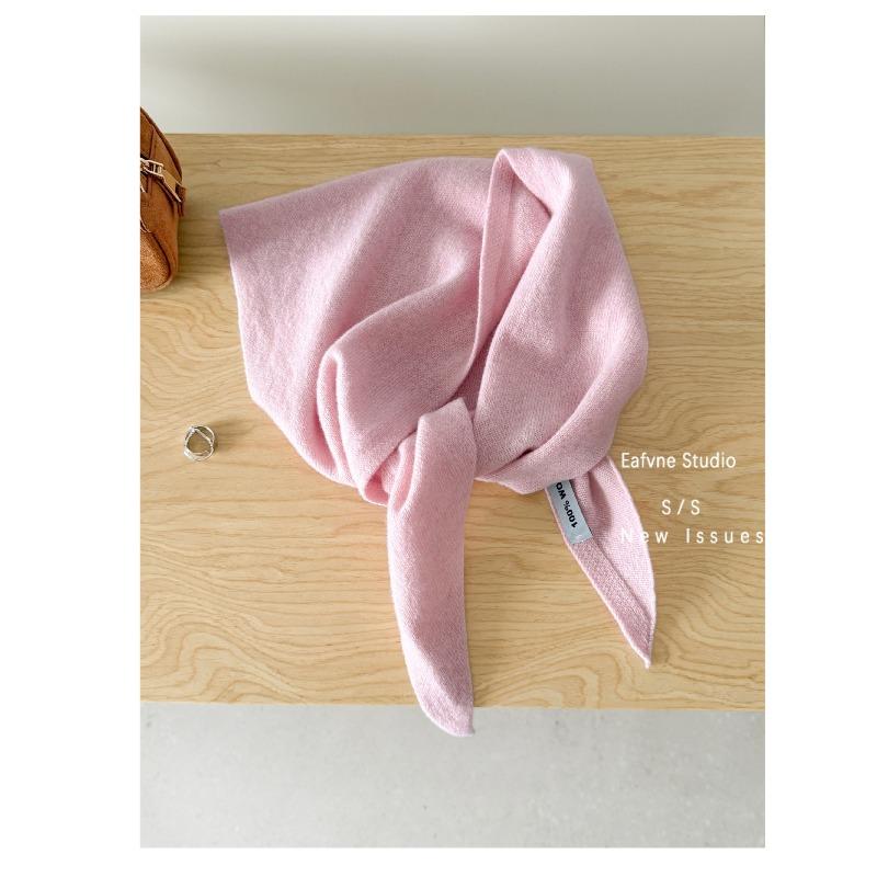 All wool Knitted Triangle Scarf Autumn and Winter Solid Color Versatile Shawl Vest Warm Shoulder Pads