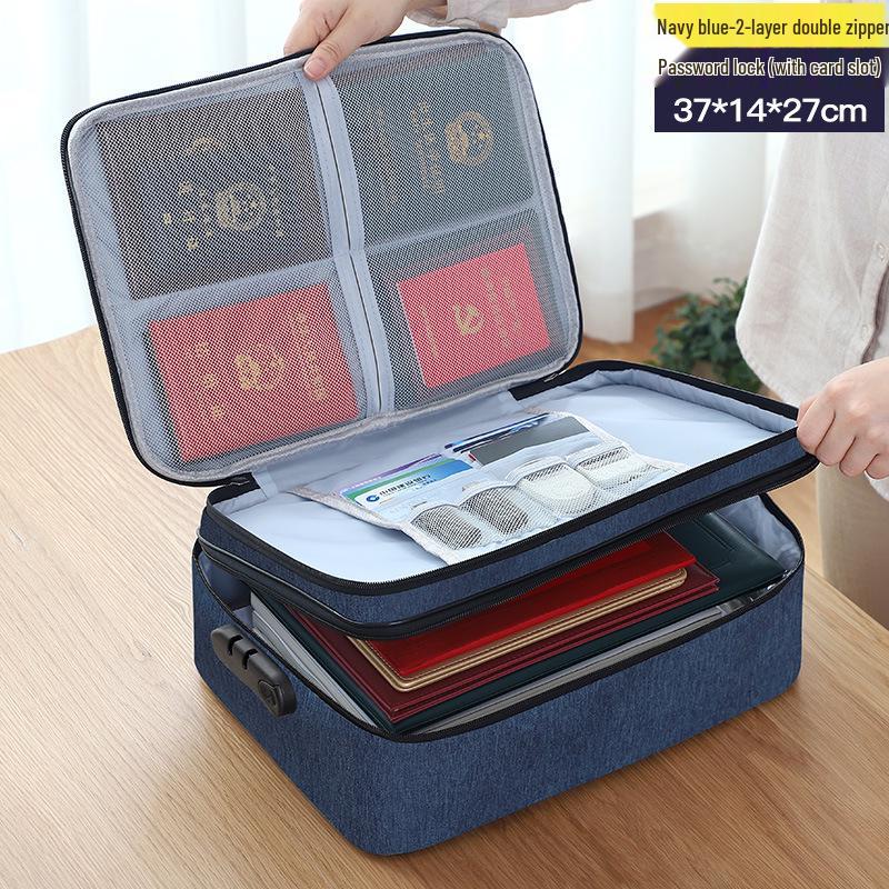 Large Capacity Multi-Layer Organizer Bag for ID Cards & Passports