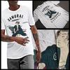 Samurai T-Shirt Japanese Warrior Sitting With Katana Size Small To 3XL Cotton