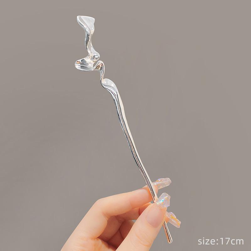 Romantyczny księżycowy kamień gwiazda księżyc patyk do włosów metalowa gałązka spinka do włosów widelec do włosów chiński styl akcesoria do włosów dla dziewcząt biżuteria do włosów