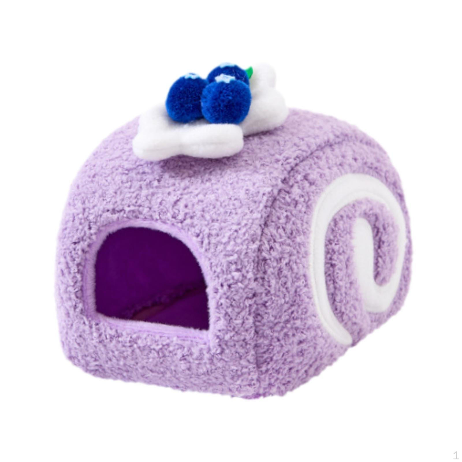

Кровать для хомяка Гнездо Милый домик для маленького питомца Мягкая пещера для морской свинки Подстилка для животных фиолетовый